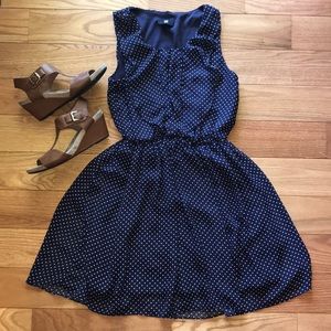 Navy with White Polka Dots Dress 👗